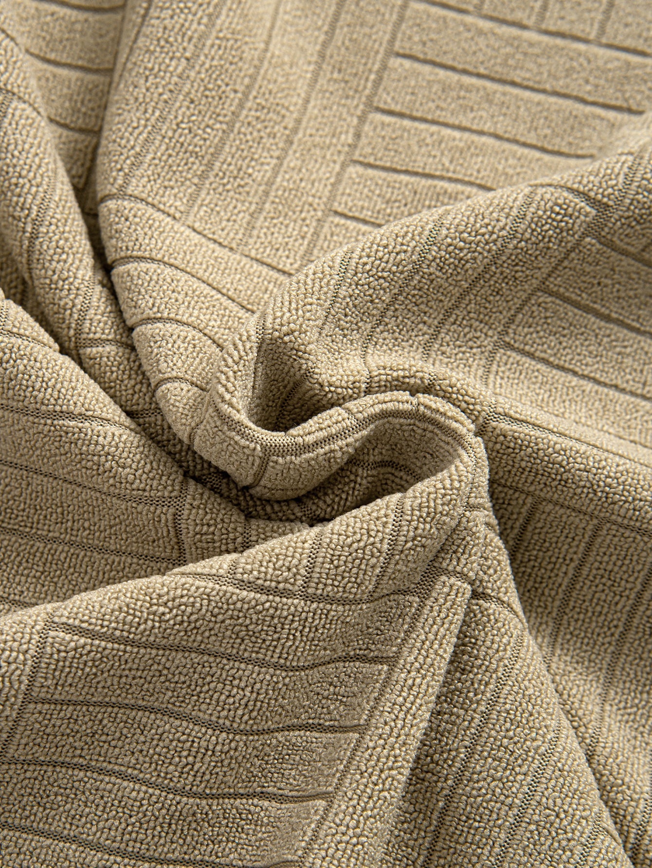 Edilberto® | Striped Towelling Texture Arc Hem T-Shirt & Shorts