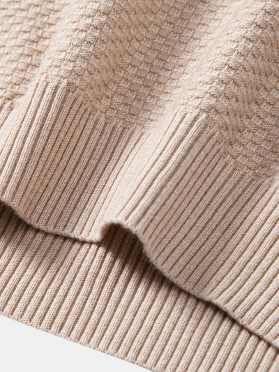 Amaro® | Checkerboard Textured Turtle Neck Sweater