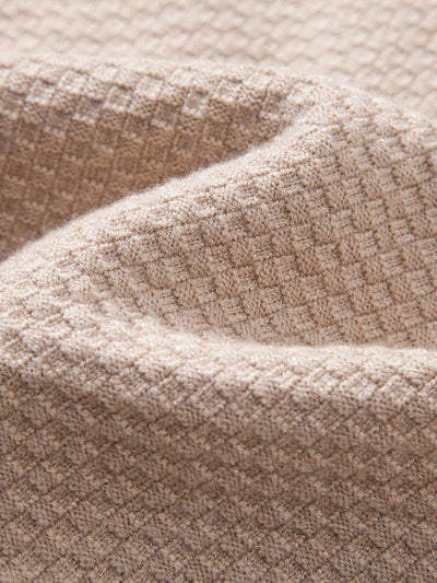 Amaro® | Checkerboard Textured Turtle Neck Sweater