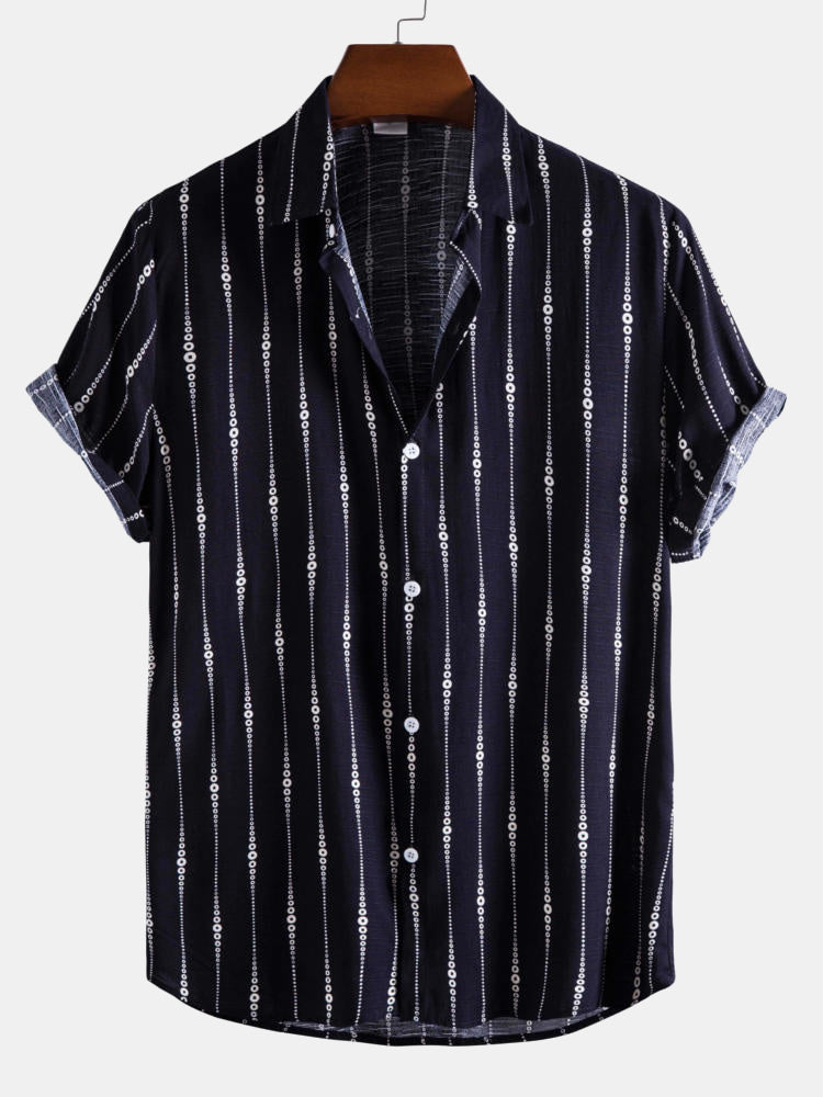 Casimiro® | Abstract Stripes Lapel Shirts