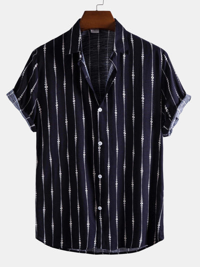 Casimiro® | Abstract Stripes Lapel Shirts