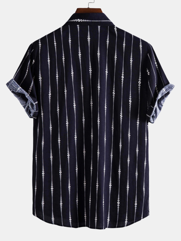 Casimiro® | Abstract Stripes Lapel Shirts