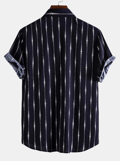 Casimiro® | Abstract Stripes Lapel Shirts