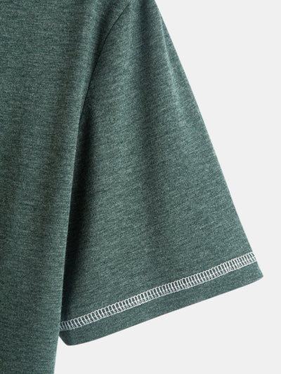 William® | 2-in-1 Notched Collar Contrast Stitching T-Shirt