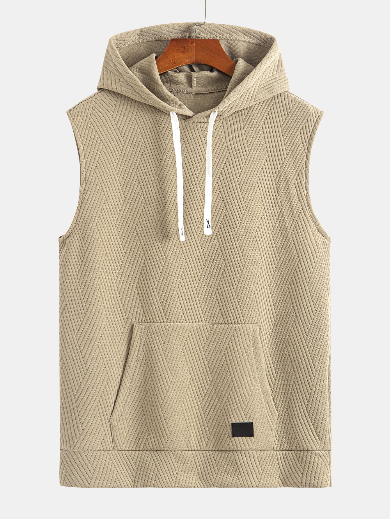 Brett® | Striped Jacquard Sleeveless Hooded T-Shirt & Shorts