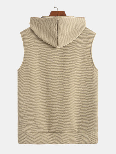 Raymond® | Striped Jacquard Sleeveless Hooded T-Shirt & Shorts