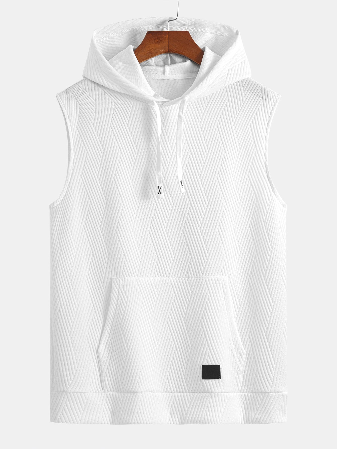 Brett® | Striped Jacquard Sleeveless Hooded T-Shirt & Shorts
