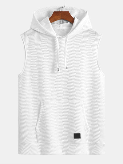 Chad® | Striped Jacquard Sleeveless Hooded T-Shirt & Shorts