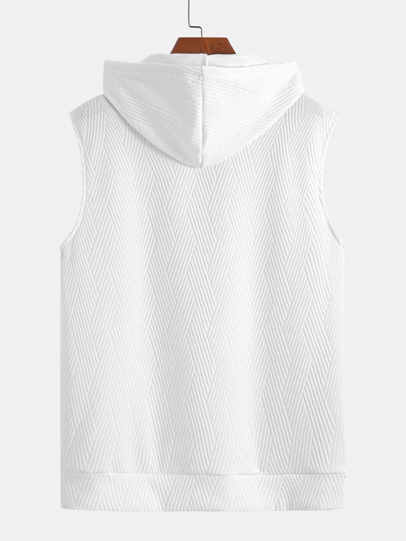 Brett® | Striped Jacquard Sleeveless Hooded T-Shirt & Shorts