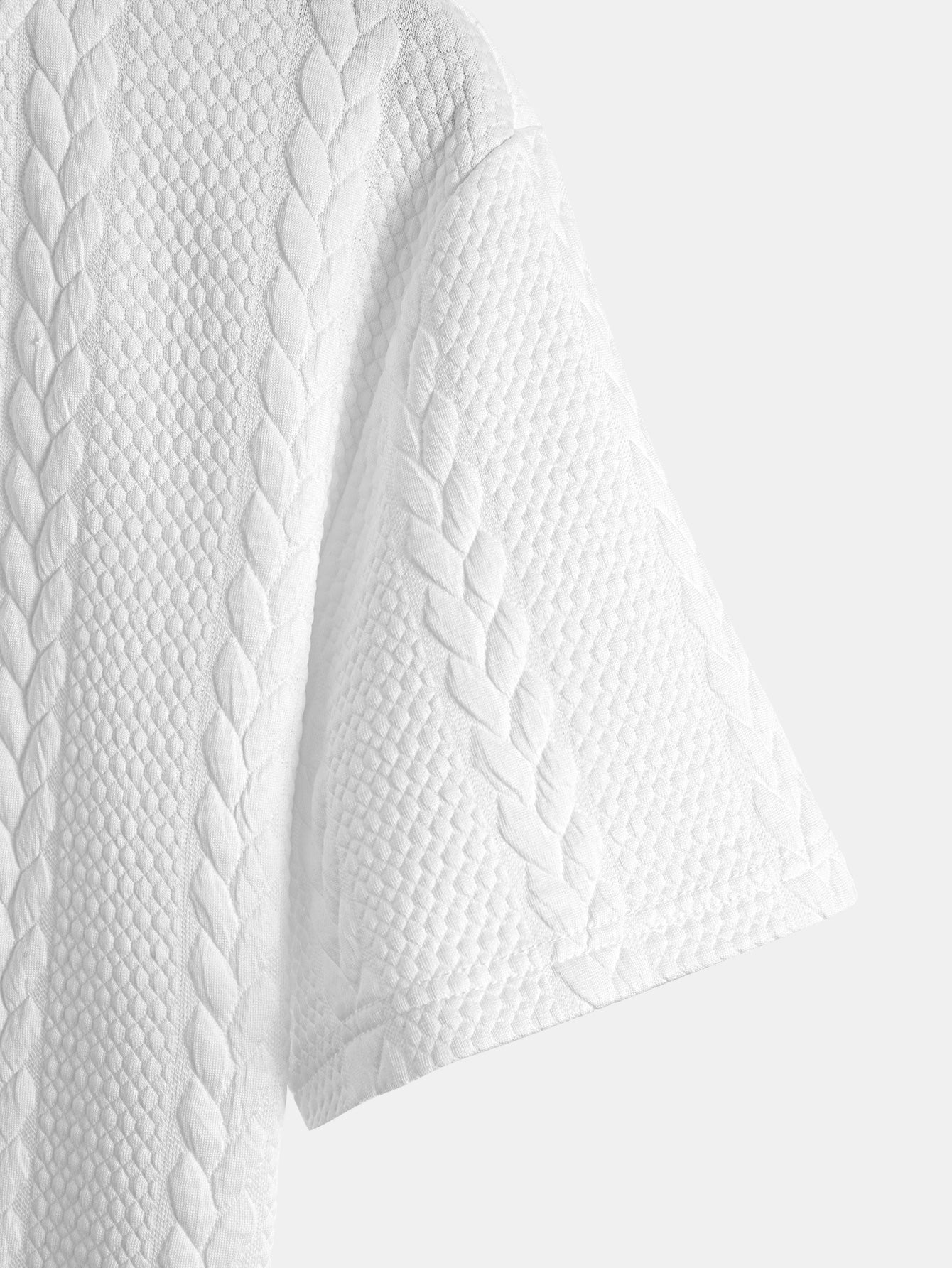 Aarón® | Twist Jacquard Arc Hem T-Shirt & Twist Jacquard Shorts