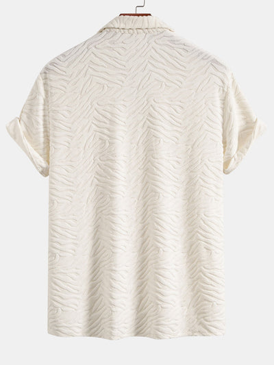 Alfread® | Animal Texture Terry Cuban Shirt & Straight Leg Linen Pants