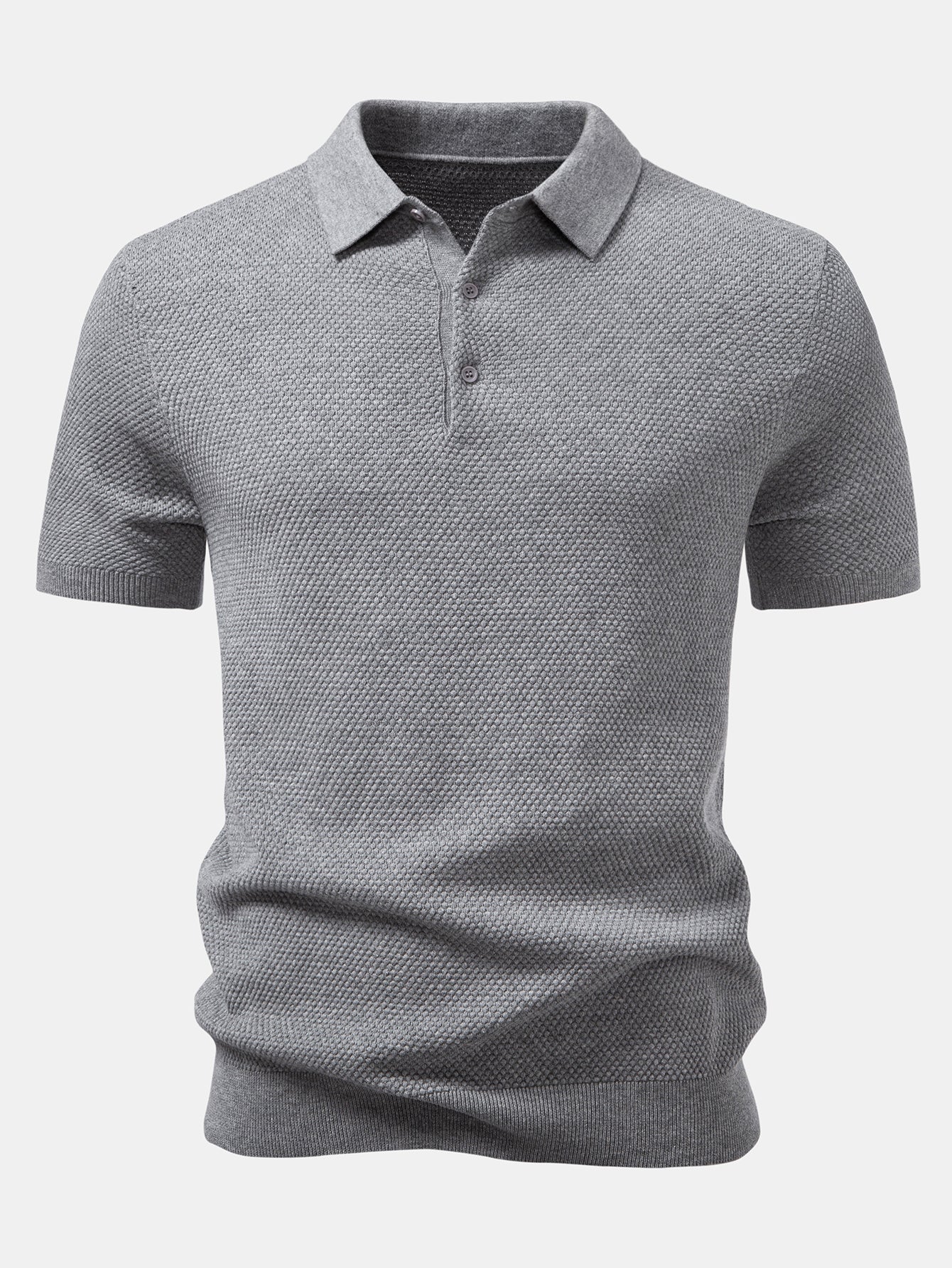 Benjamin | Pineapple Texture Knitted Polo Shirt