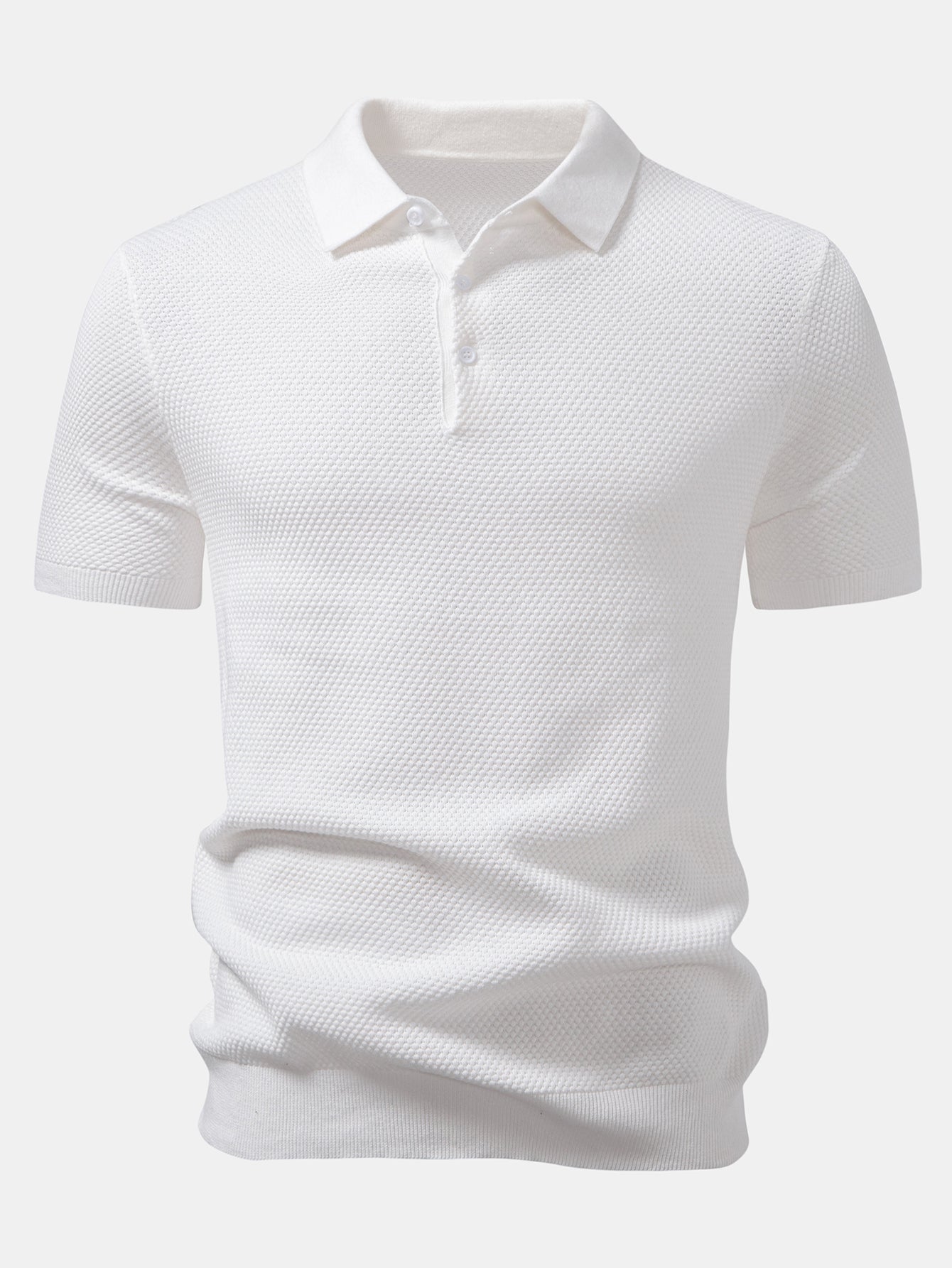 Benjamin | Pineapple Texture Knitted Polo Shirt