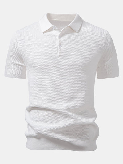Benjamin | Pineapple Texture Knitted Polo Shirt
