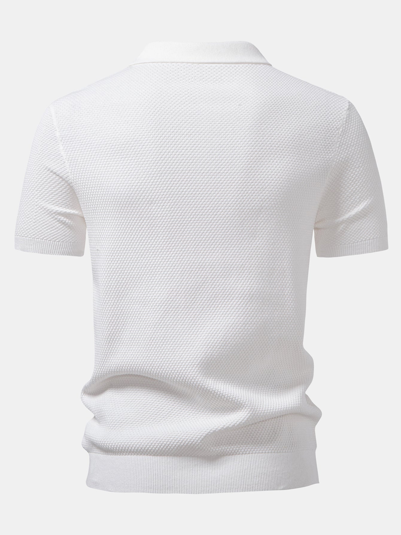 Benjamin | Pineapple Texture Knitted Polo Shirt