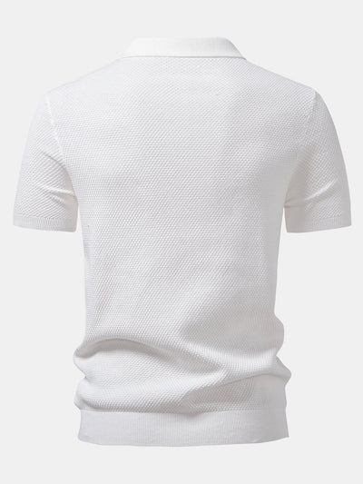 Benjamin | Pineapple Texture Knitted Polo Shirt