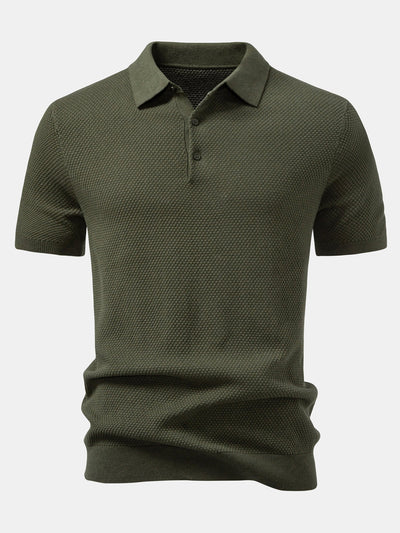 Benjamin | Pineapple Texture Knitted Polo Shirt