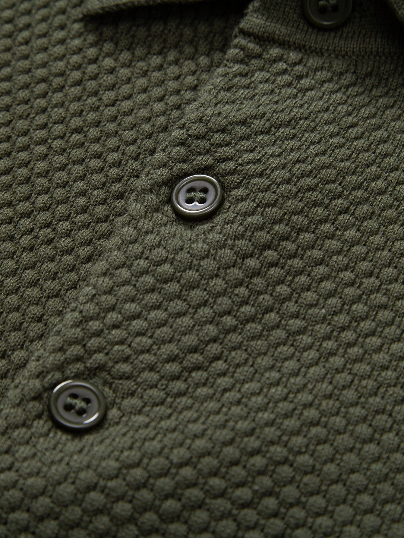 Benjamin | Pineapple Texture Knitted Polo Shirt