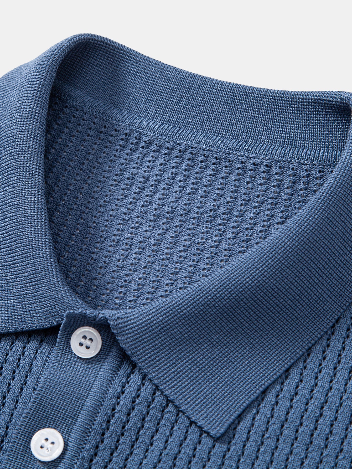 Ryan | Textured Crochet Knitted Polo Shirt
