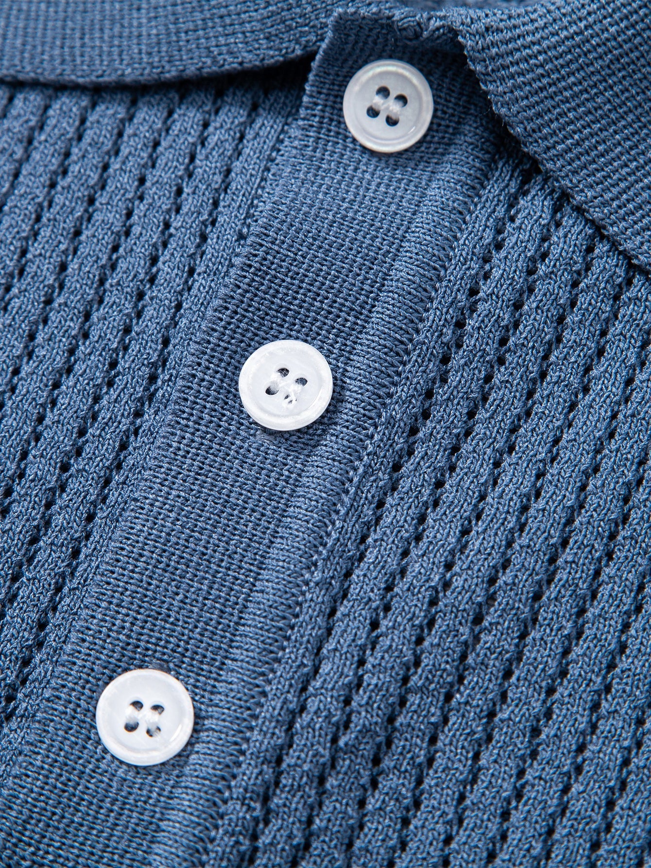Ryan | Textured Crochet Knitted Polo Shirt