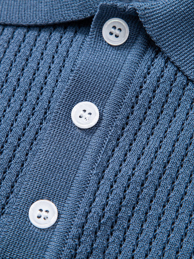 Ryan | Textured Crochet Knitted Polo Shirt