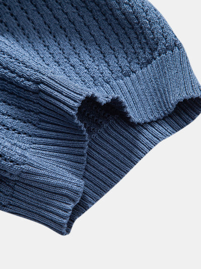 Ryan | Textured Crochet Knitted Polo Shirt