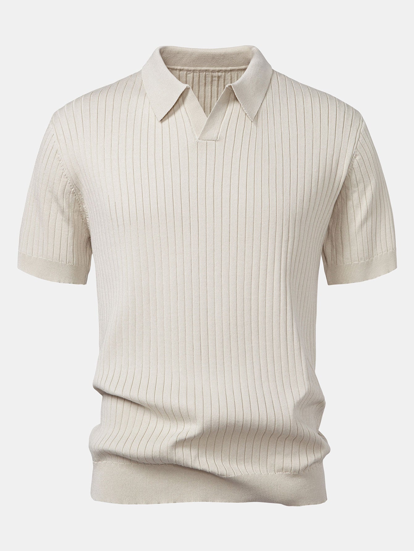 Connor | Stripe V Neck Knit Polo Shirt