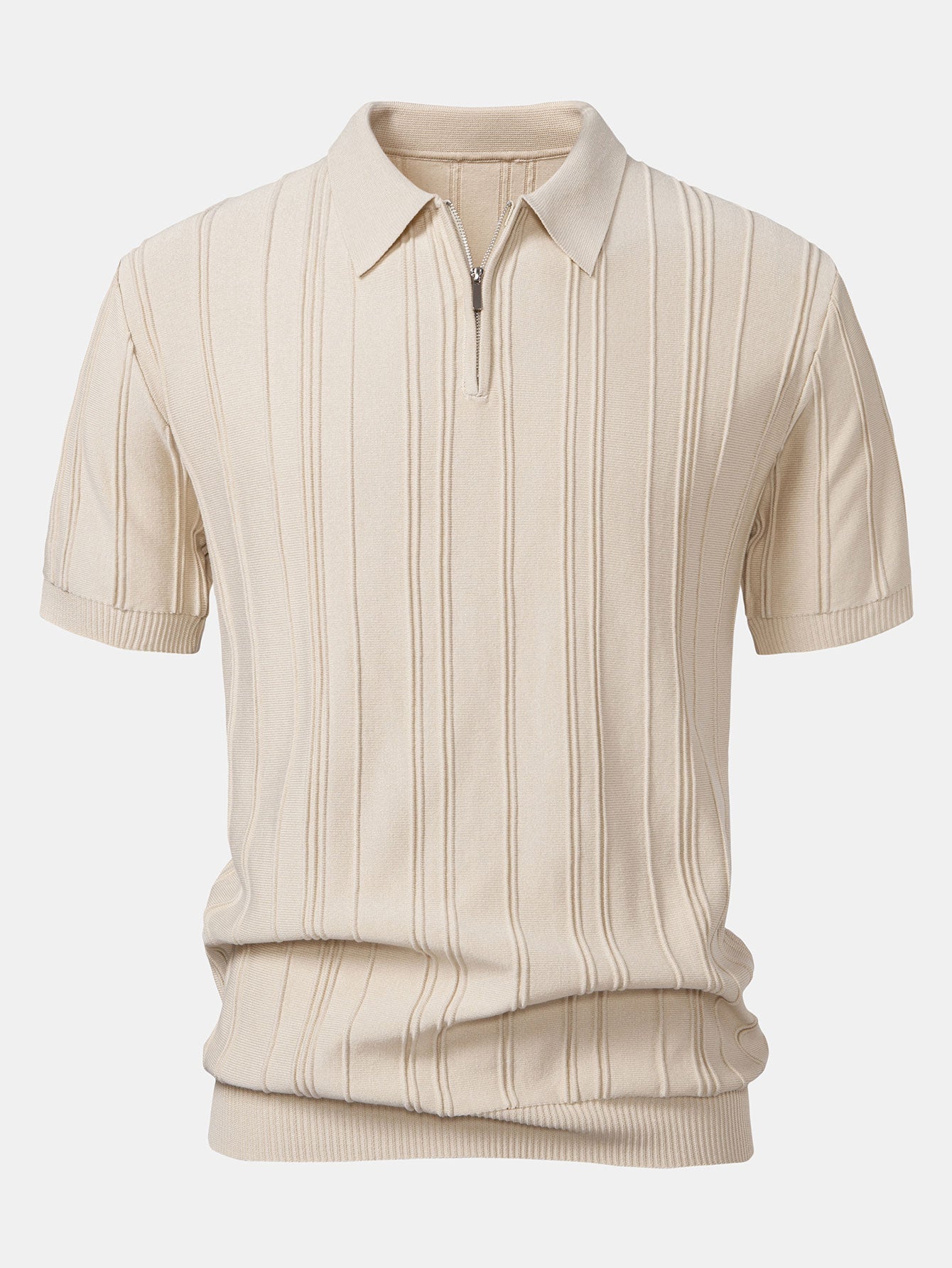 Hunter | Stripe Jacquard Zipper Knit Polo Shirt