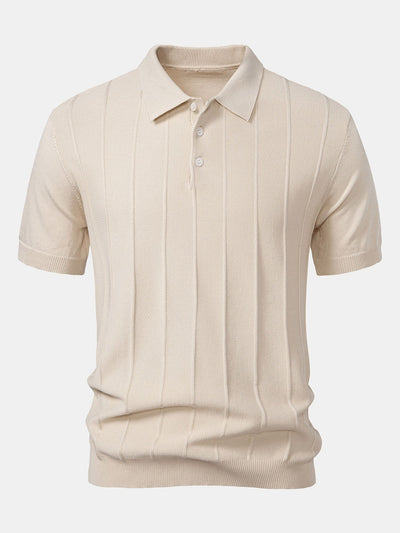 Owen | Stripe Jacquard Knit Polo Shirt
