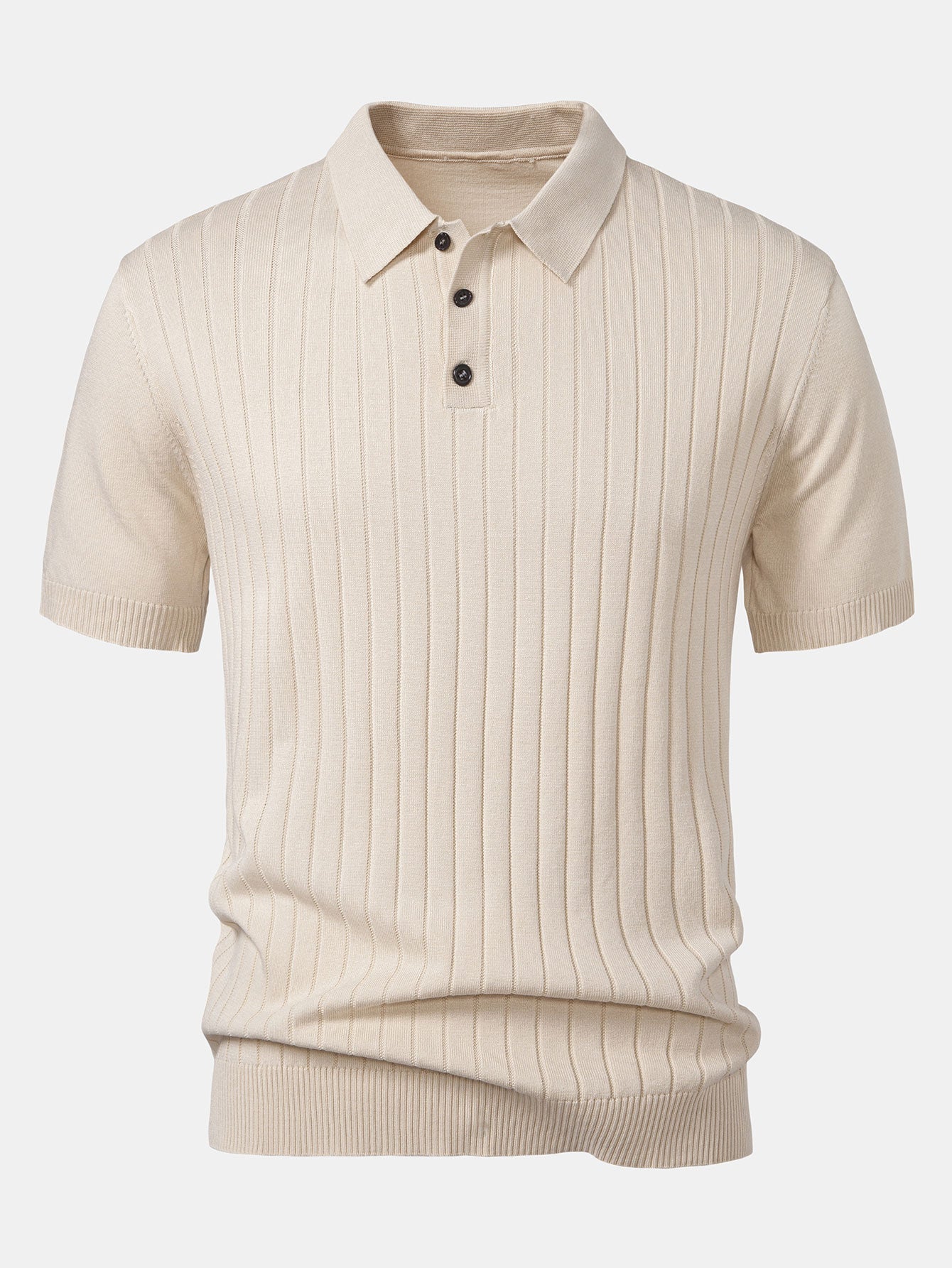 Landon | Stripe Knit Polo Shirt
