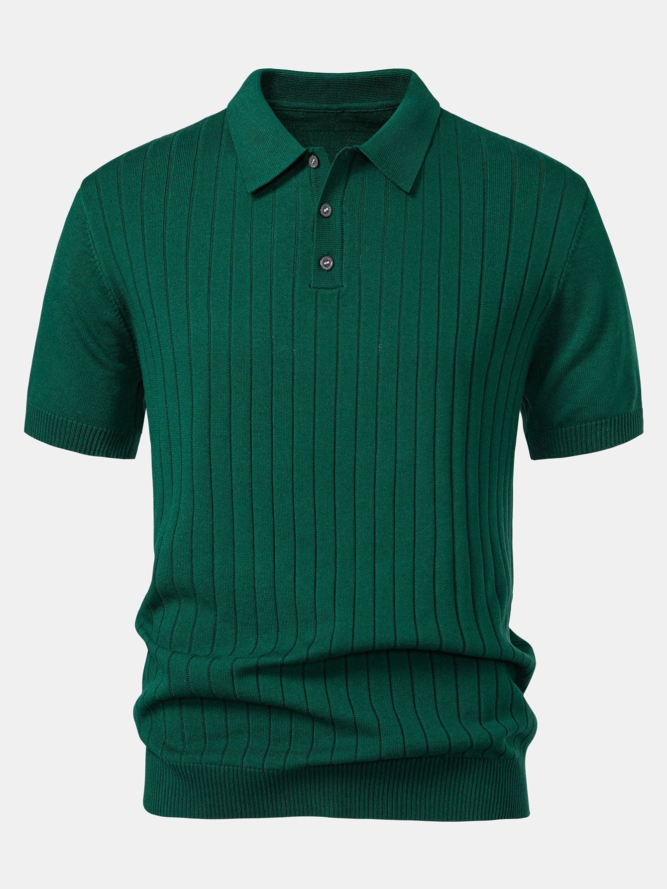 Landon | Stripe Knit Polo Shirt