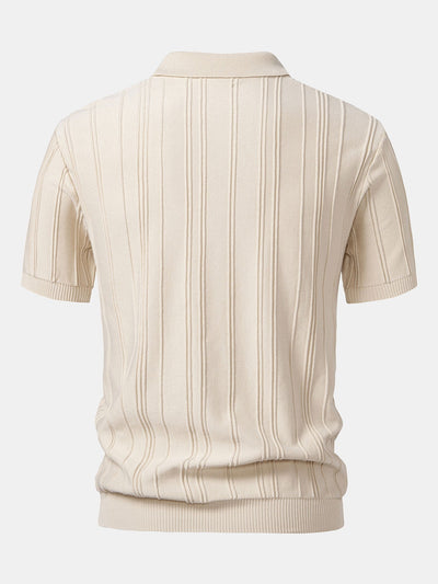 Hunter | Stripe Jacquard Zipper Knit Polo Shirt
