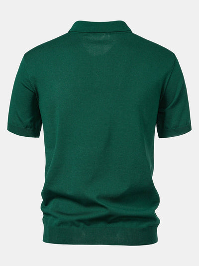 Landon | Stripe Knit Polo Shirt