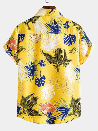 Marcus® | Tropical Plants Lapel Shirts