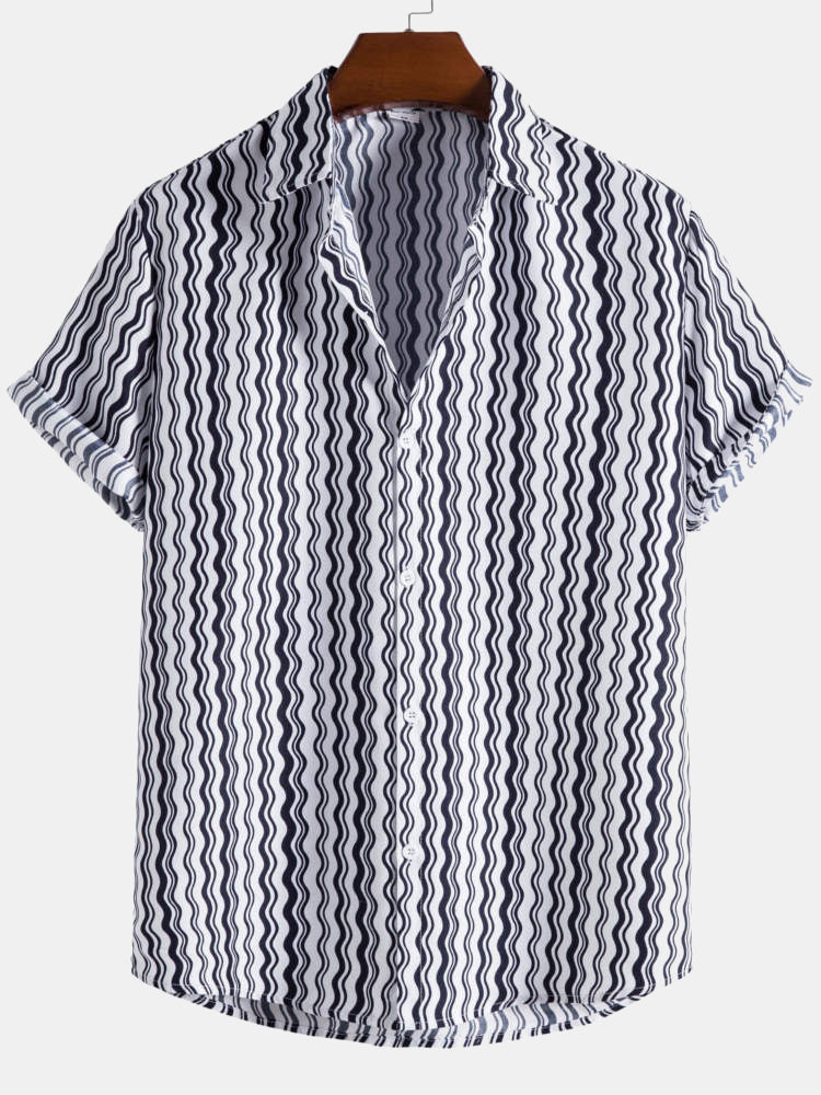 Alonso® | Wave Stripes Cotton Shirts