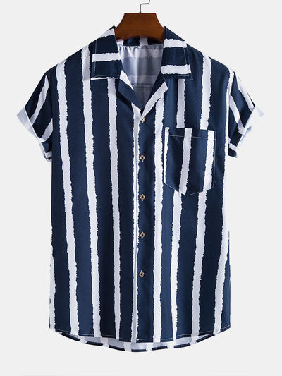 Amaniel® | Wide Stripes Lapel Shirts