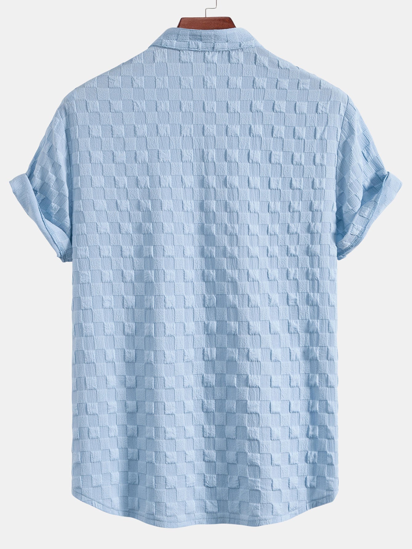 Jay® | Checkerboard Jacquard Stand Collar Shirt & Checkerboard Jacquard Shorts