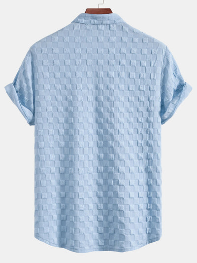 Jay® | Checkerboard Jacquard Stand Collar Shirt & Checkerboard Jacquard Shorts