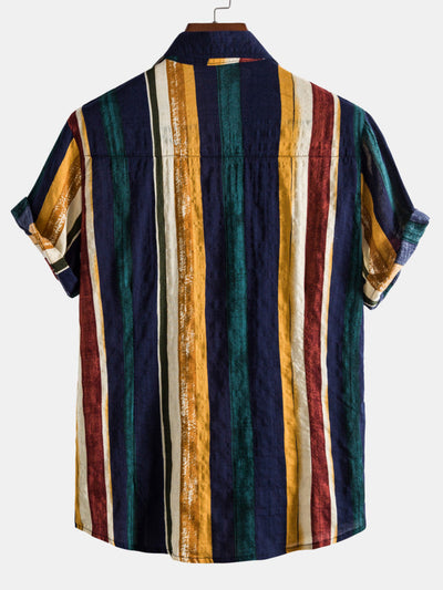 Armand® | Cotton Stripes Short Sleeve Shirts