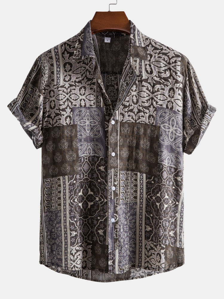 Arnie® | Vintage Print Revere Collar Shirts