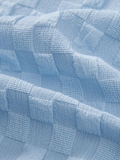 Jay® | Checkerboard Jacquard Stand Collar Shirt & Checkerboard Jacquard Shorts