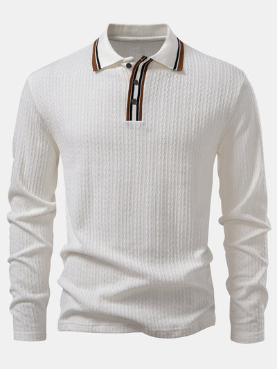 Ludovico® | Long Sleeve Twist Jacquard Polo Shirt