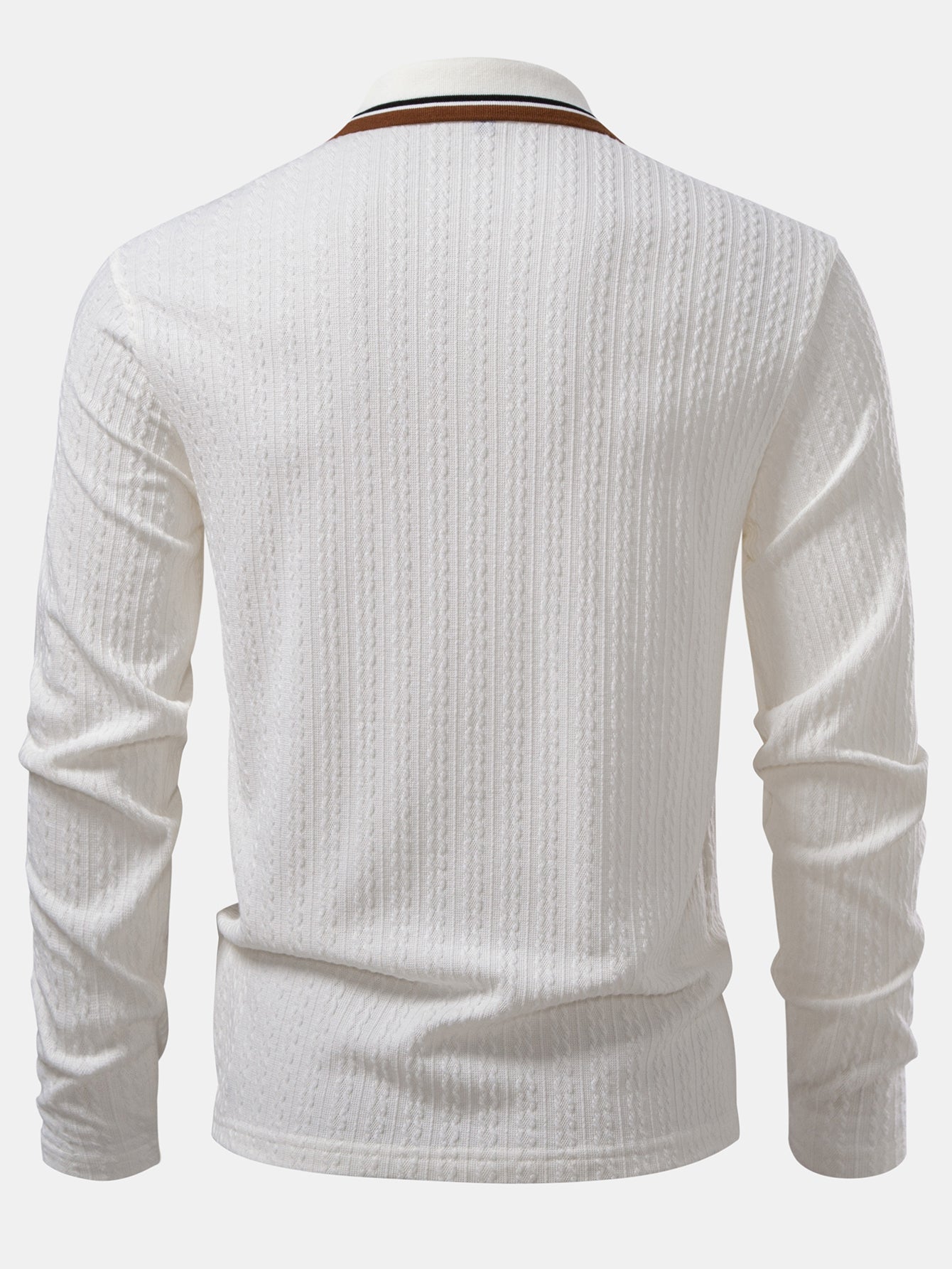 Ludovico® | Long Sleeve Twist Jacquard Polo Shirt