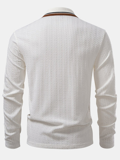 Ludovico® | Long Sleeve Twist Jacquard Polo Shirt