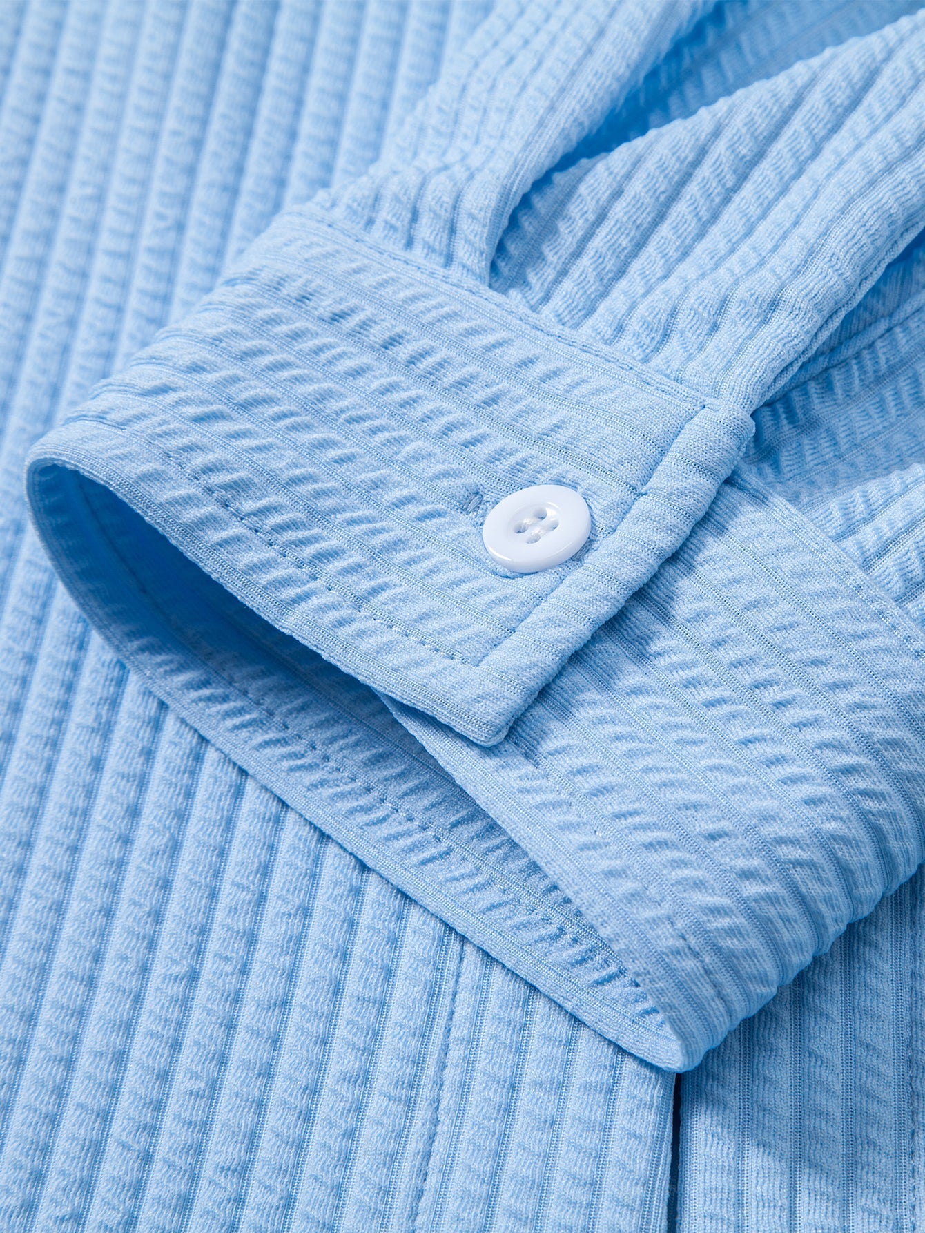 Kalil® | Long Sleeve Muscle Fit Ribbed Button Up Shirt