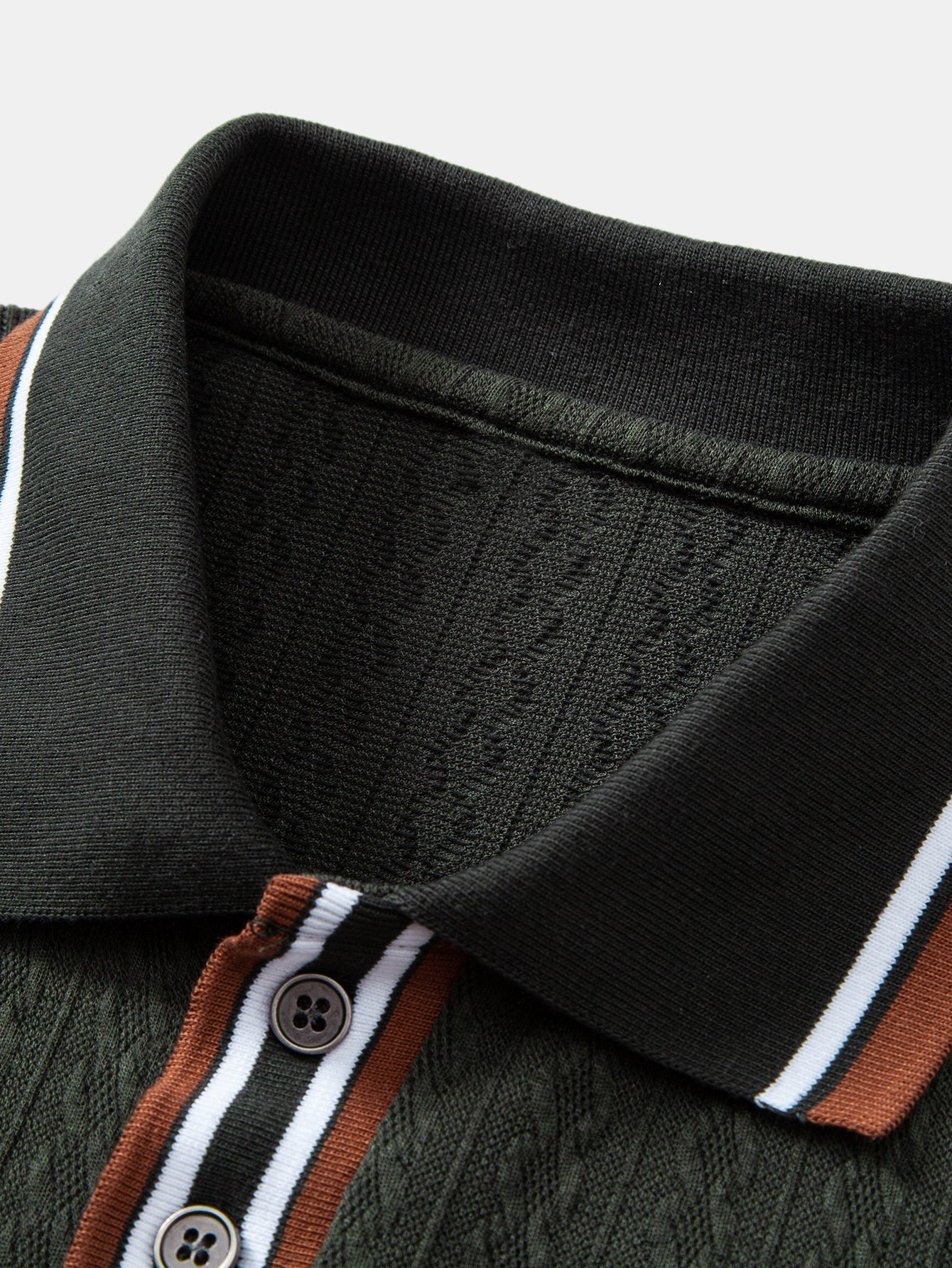 Jacob | Long Sleeve Twist Jacquard Polo Shirt