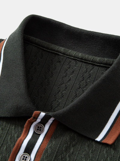 Ludovico® | Long Sleeve Twist Jacquard Polo Shirt