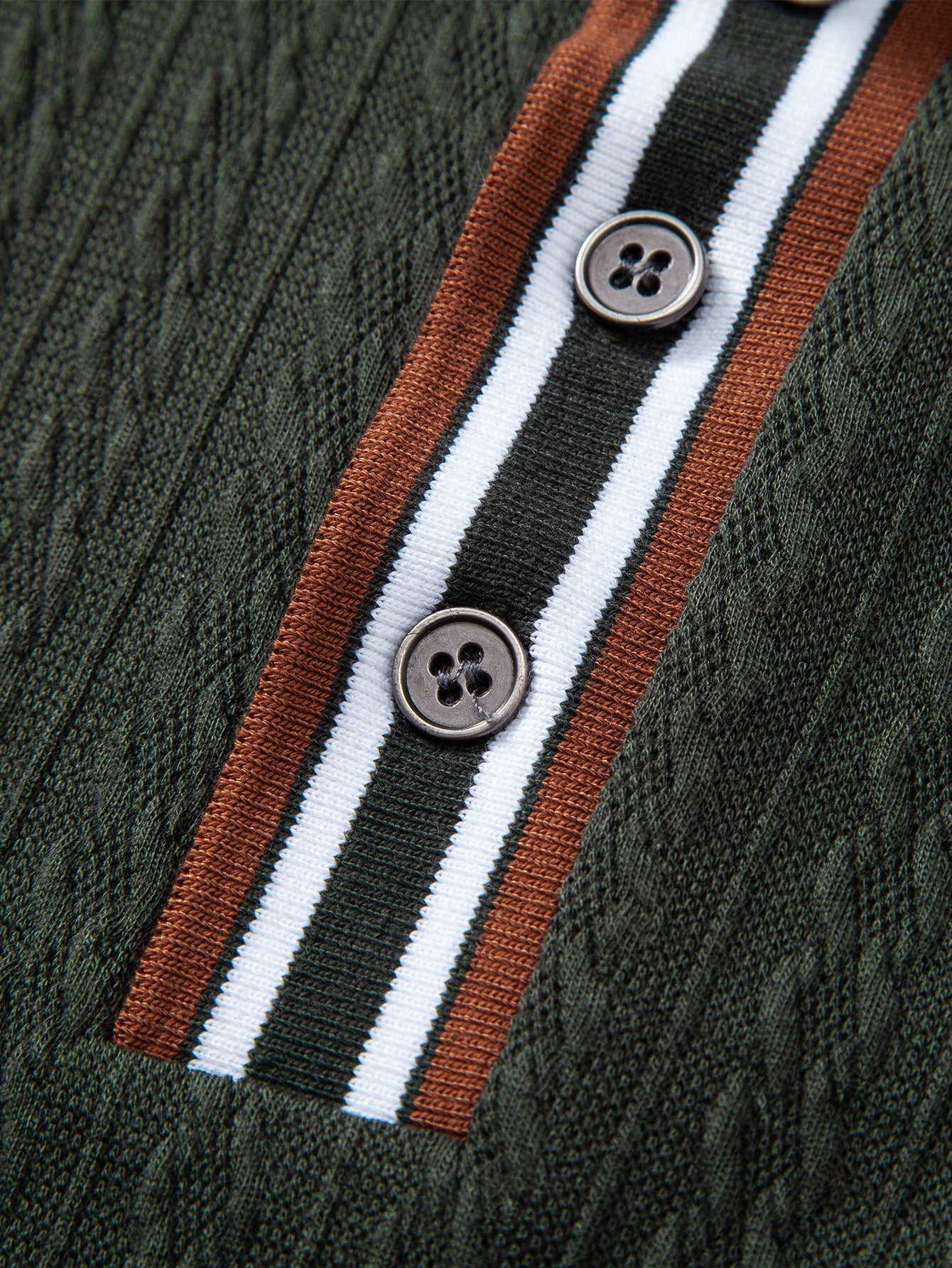 Jacob | Long Sleeve Twist Jacquard Polo Shirt