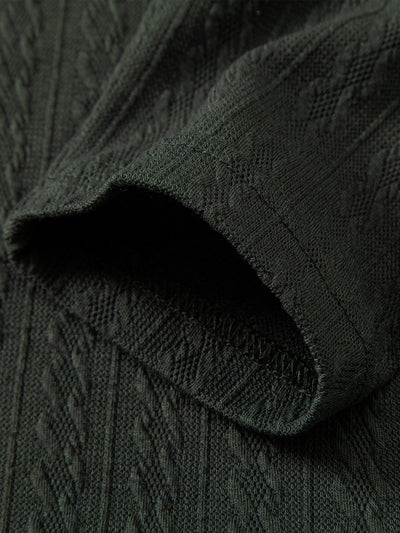 Jacob | Long Sleeve Twist Jacquard Polo Shirt