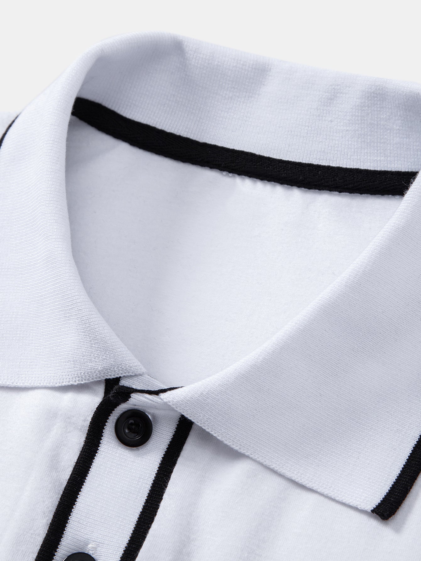 Mason | Long Sleeved Contrast Polo Shirt With Pocket